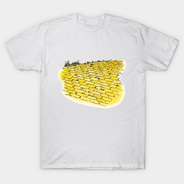 Vintage Wizard of Oz Yellow Brick Road T-Shirt by MasterpieceCafe